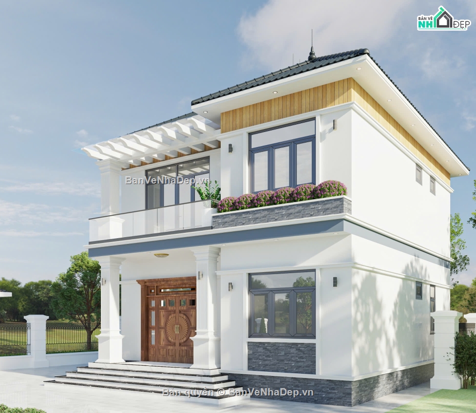 biệt thự 2 tầng,file cad biệt thự 2 tầng,biệt thự 2 tầng file cad