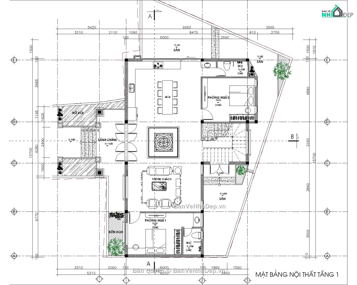 Biệt thự 2 tầng,thiết kế biệt thự,bản vẽ lâu đài,biệt thự cổ điển 2 tầng