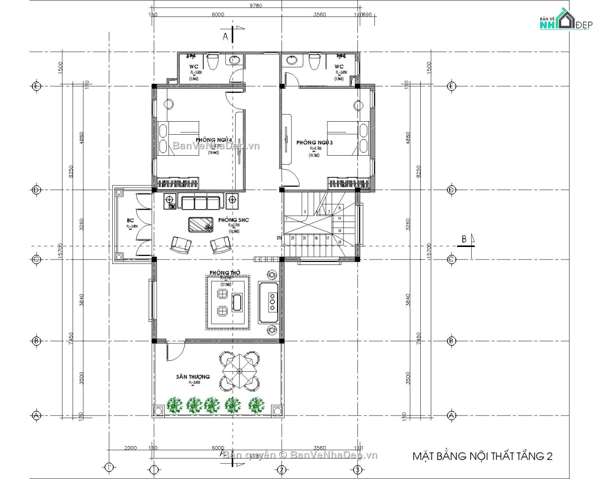 Biệt thự 2 tầng,thiết kế biệt thự,bản vẽ lâu đài,biệt thự cổ điển 2 tầng