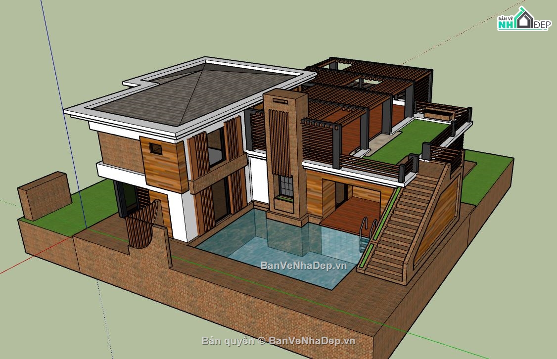 file su biệt thự,sketchup biệt thự,model su biệt thự