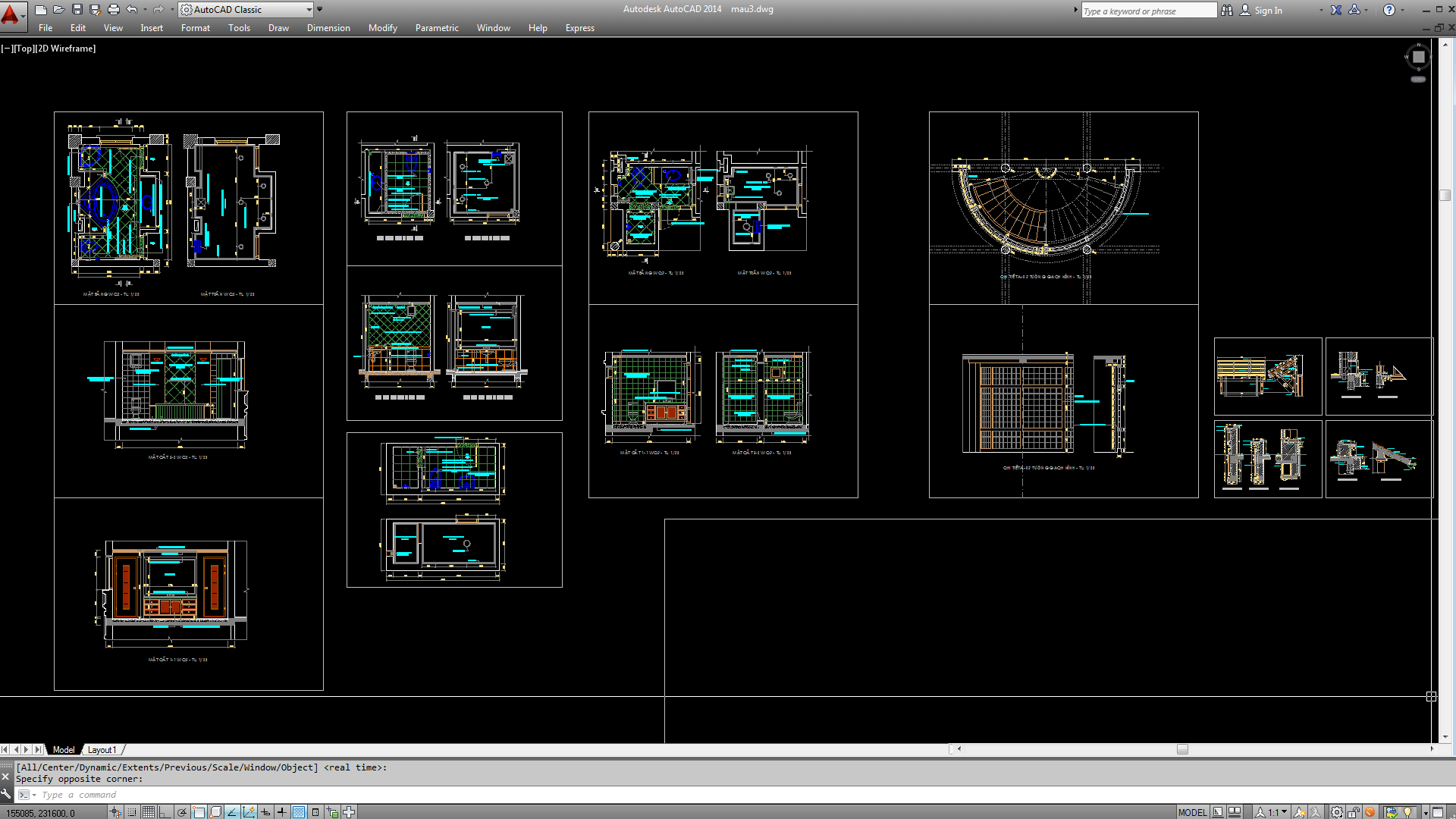 Biệt thự,File cad biệt thự 2 tầng,cad biệt thự 2 tầng