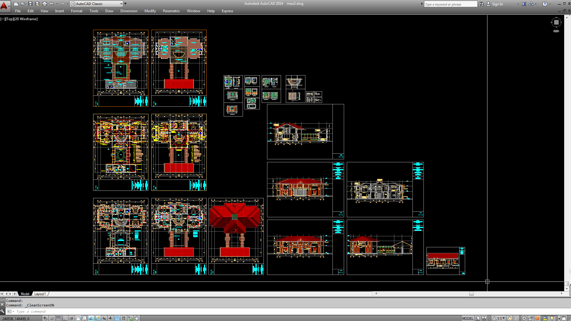 Biệt thự,File cad biệt thự 2 tầng,cad biệt thự 2 tầng