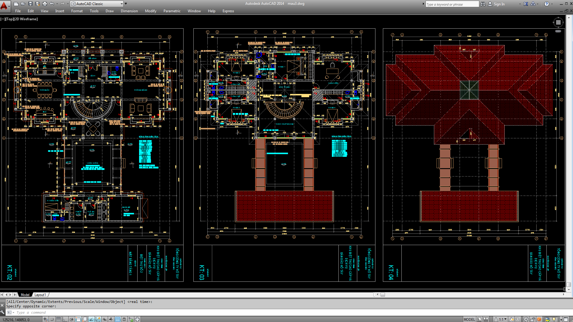 Biệt thự,File cad biệt thự 2 tầng,cad biệt thự 2 tầng