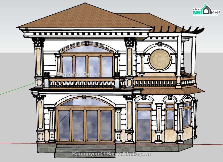 biệt thự 2 tầng,su biệt thự 2 tầng,file sketchup biệt thự 2 tầng,biệt thự 2 tầng sketchup,thiết kế biệt thự 2 tầng đẹp,mẫu biệt thự 2 tầng su