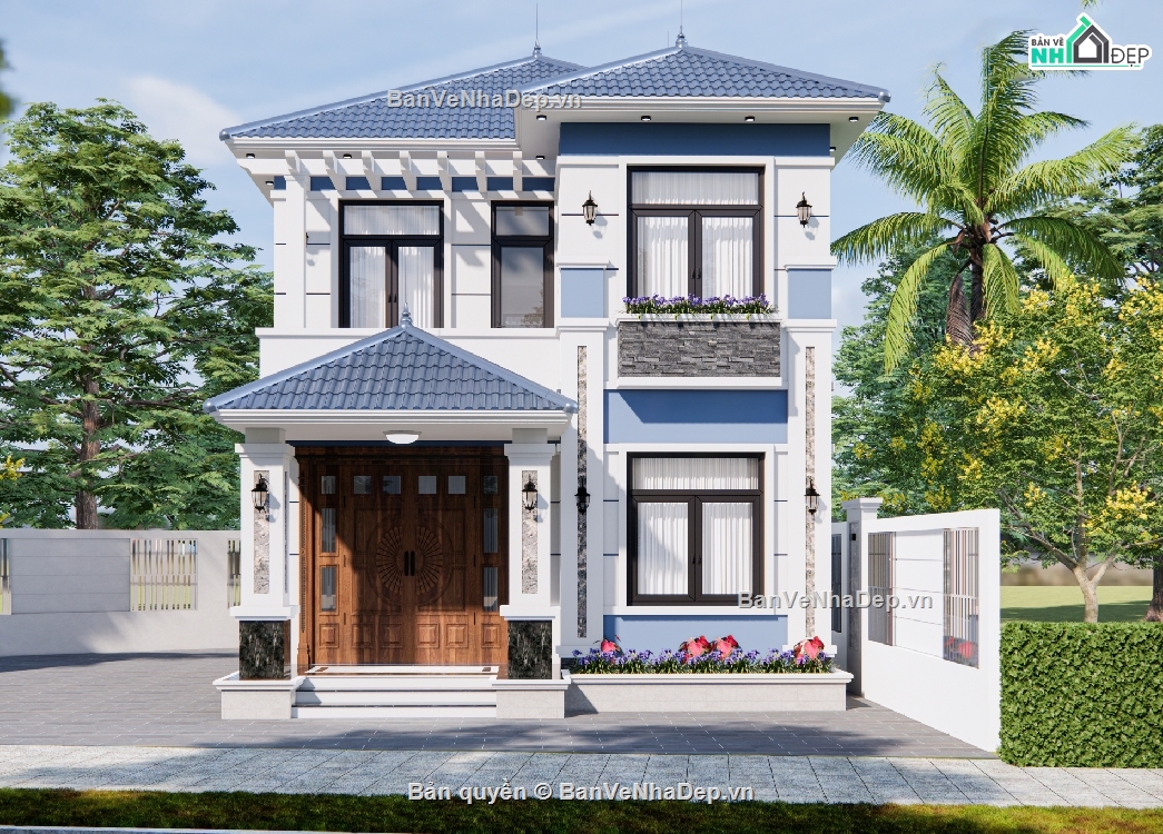 biệt thự 2 tầng,file cad biệt thự 2 tầng,bản vẽ biệt thự 2 tầng