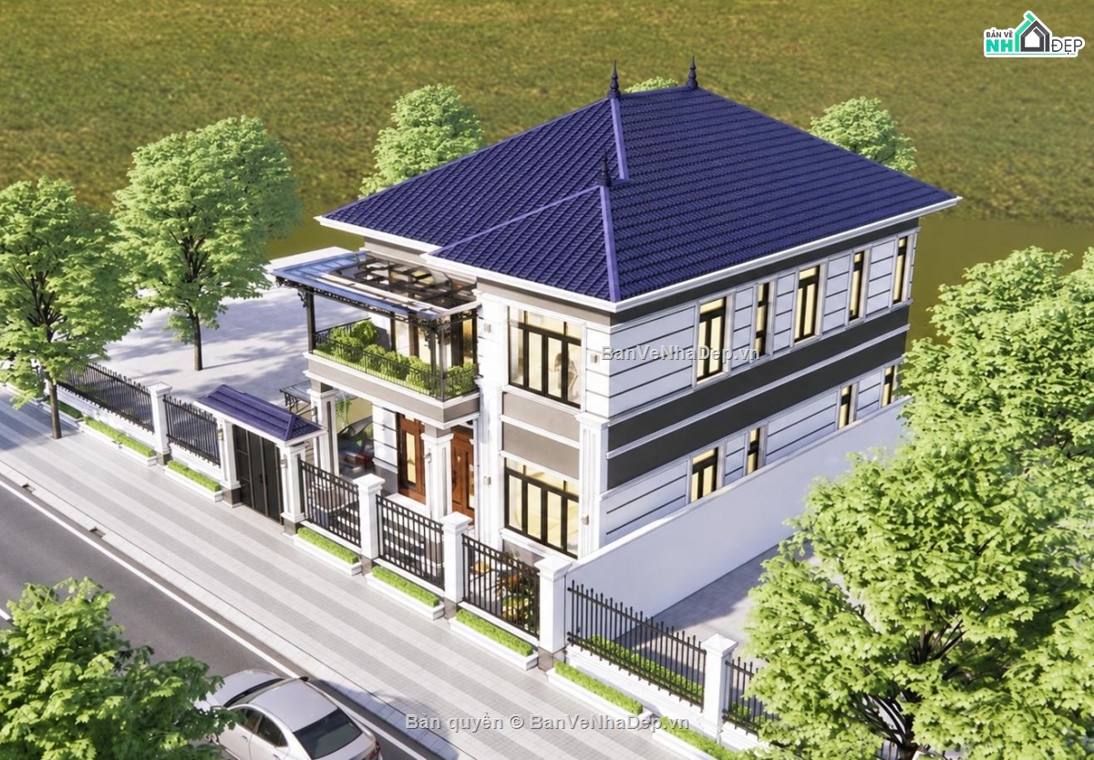 biệt thự 2 tầng mái nhật,bản vẽ nhà 2 tầng cad,thiết kế biệt thự hiện đại,file cad biệt thự 2 tầng,nhà mái nhật 2 tầng đẹp,sketchup biệt thự mái nhật