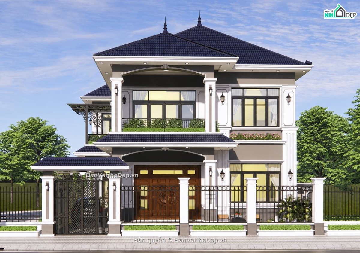 biệt thự 2 tầng mái nhật,bản vẽ nhà 2 tầng cad,thiết kế biệt thự hiện đại,file cad biệt thự 2 tầng,nhà mái nhật 2 tầng đẹp,sketchup biệt thự mái nhật