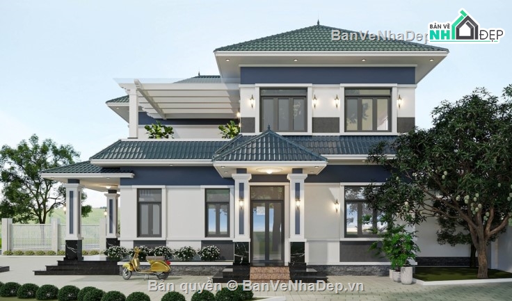 Biệt thự 2 tầng hiện đại,biệt thự hiện đại,biệt thự 2 tầng