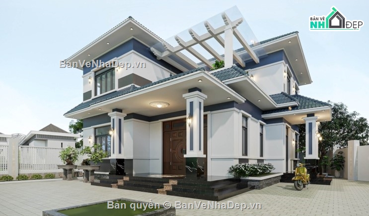 Biệt thự 2 tầng hiện đại,biệt thự hiện đại,biệt thự 2 tầng