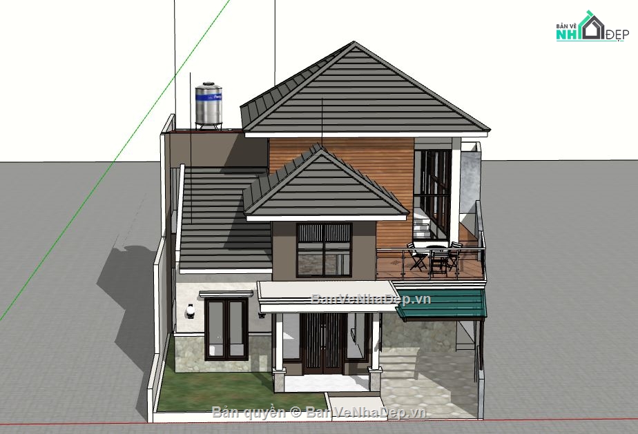 Model su biệt thự 2 tầng,biệt thự 2 tầng model su,file sketchup biệt thự 2 tầng,biệt thự 2 tầng sketchup