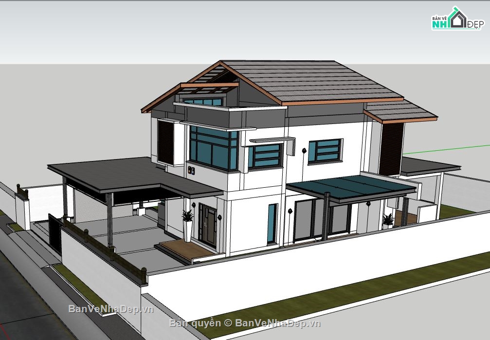 file su biệt thự,sketchup biệt thự,model su biệt thự