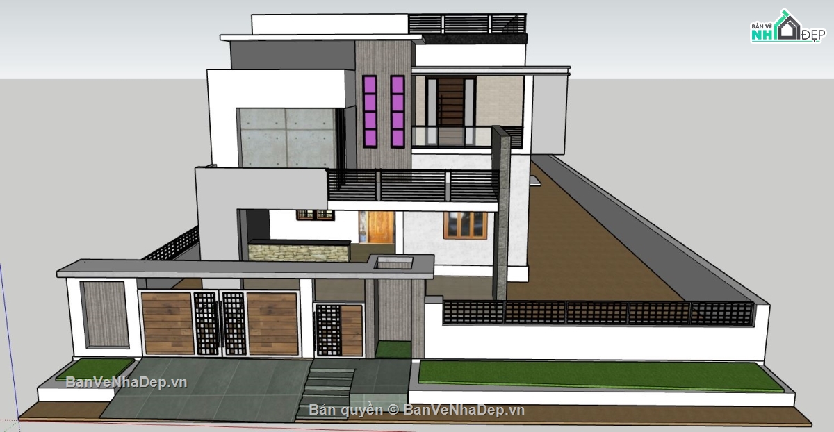 file su biệt thự,sketchup biệt thự,model su biệt thự