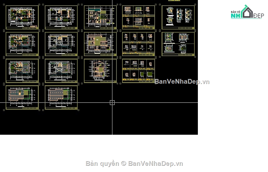 biệt thự 3 tầng,file cad biệt thự 3 tầng,autocad biệt thự 3 tầng