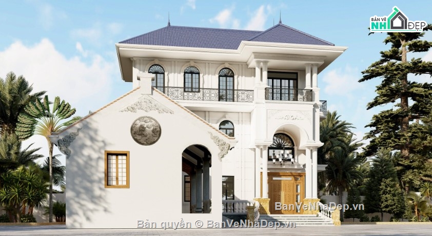 mẫu nhà đẹp,biệt thự 3 tầng,file nhà 3 tầng,nhà biệt thự