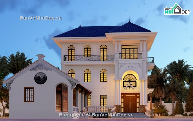 mẫu nhà đẹp,biệt thự 3 tầng,file nhà 3 tầng,nhà biệt thự