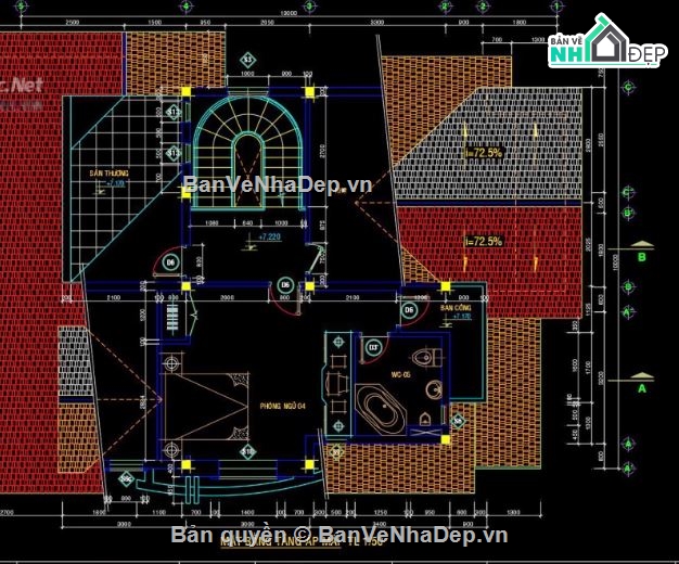 Biệt thự,biệt thự 3 tầng,file kiến trúc biệt thự 3 tầng,mẫu biệt thự 3 tầng