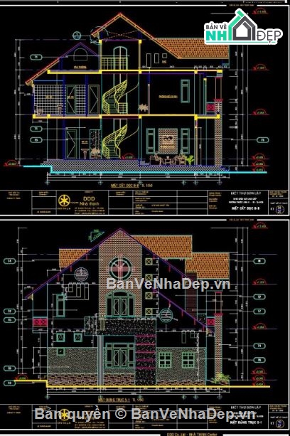 Biệt thự,biệt thự 3 tầng,file kiến trúc biệt thự 3 tầng,mẫu biệt thự 3 tầng