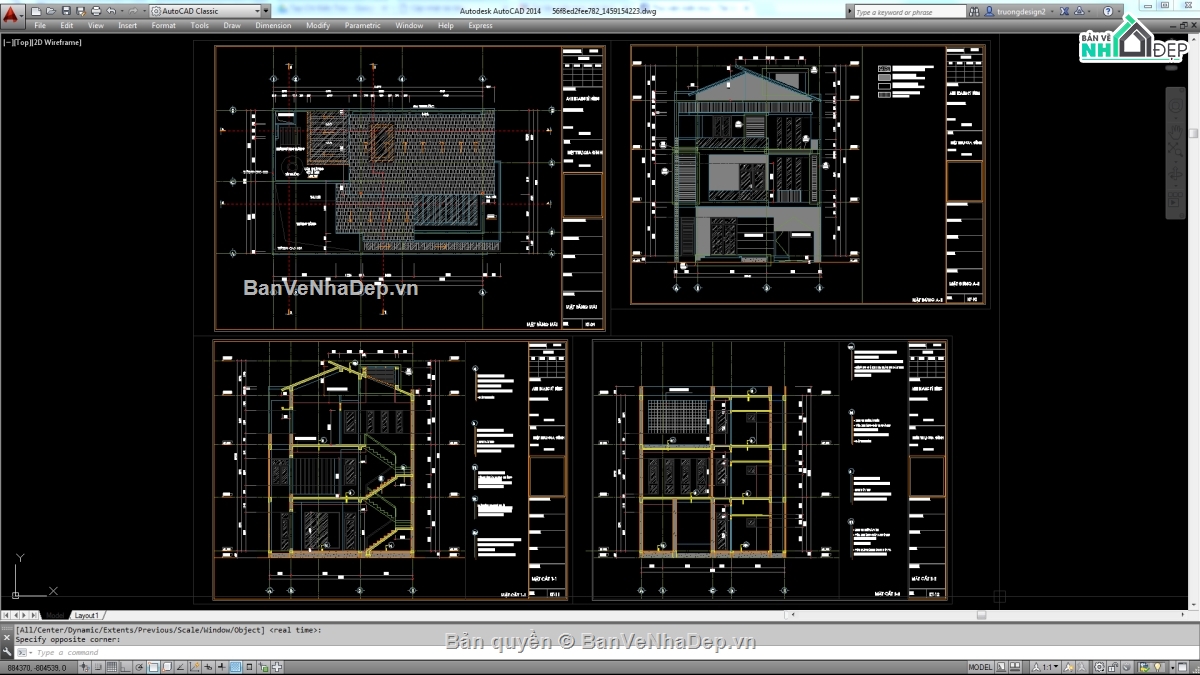 Biệt thự,File biệt thự 3 tầng,mẫu biệt thự 3 tầng