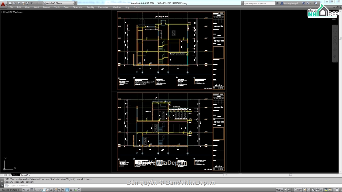 Biệt thự,File biệt thự 3 tầng,mẫu biệt thự 3 tầng