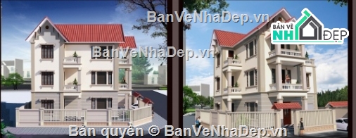 Biệt thự 3 tầng,biệt thự 3 tầng file cad,cad biệt thự 3 tầng