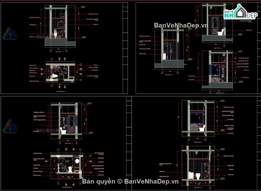 Biệt thự,file cad biệt thự 3 tầng,mẫu biệt thự 3 tầng