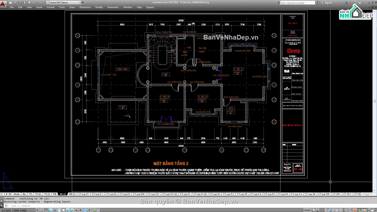 Biệt thự,File cad biệt thự 3 tầng,mẫu biệt thự 3 tầng,biệt thự 3 tầng