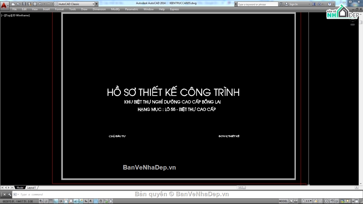 Biệt thự,file cad biệt thự 3 tầng,biệt thự 3 tầng
