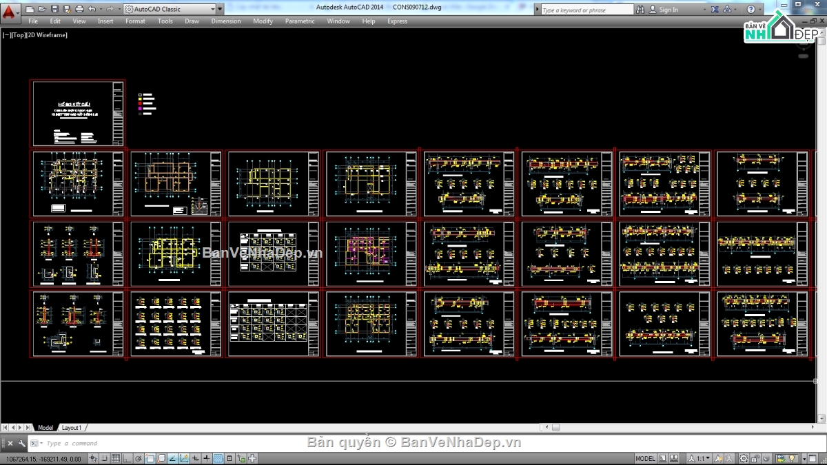 Biệt thự,file cad biệt thự 3 tầng,biệt thự 3 tầng