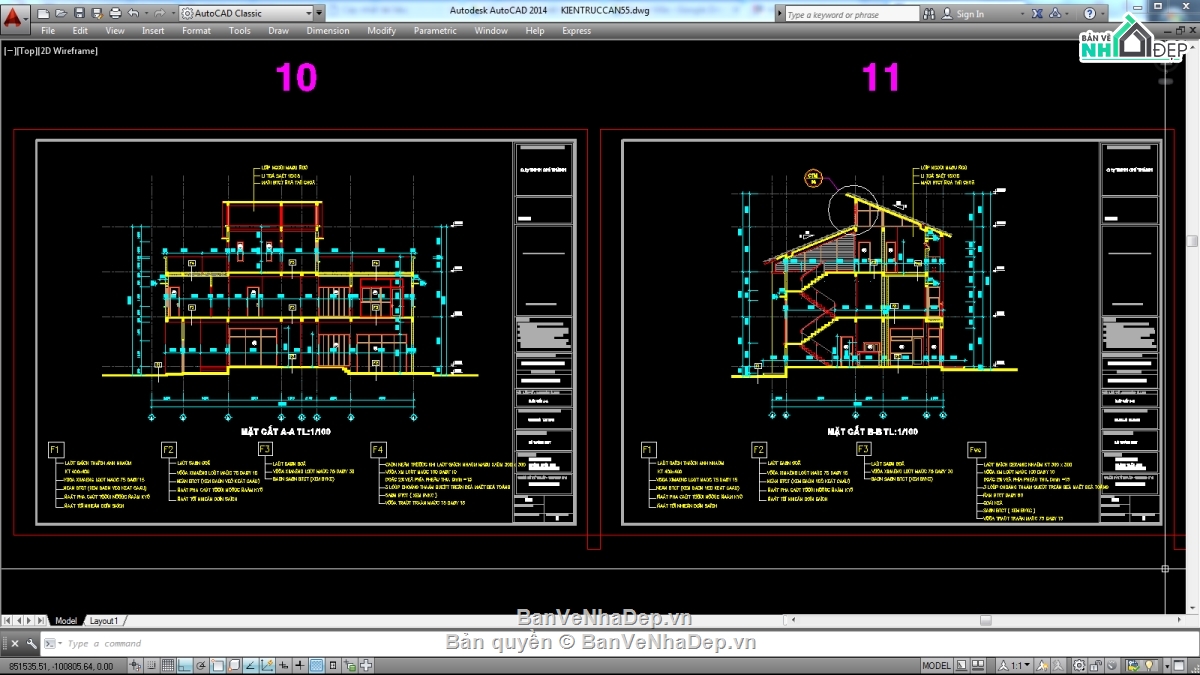 Biệt thự,file cad biệt thự 3 tầng,biệt thự 3 tầng