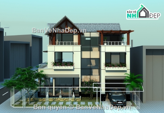 Biệt thự 3 tầng,cad biệt thự 3 tầng,biệt thự 2 tầng cad,file cad biệt thự 3 tầng