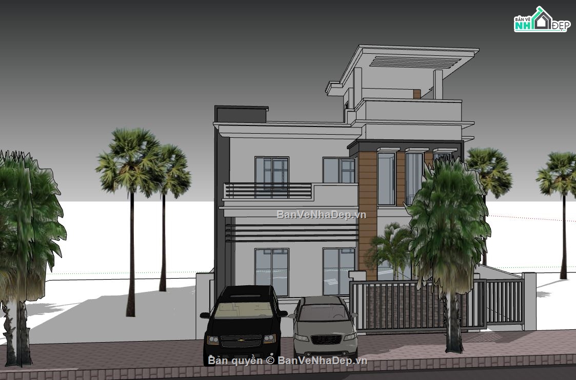 file su biệt thự,sketchup biệt thự,model su biệt thự