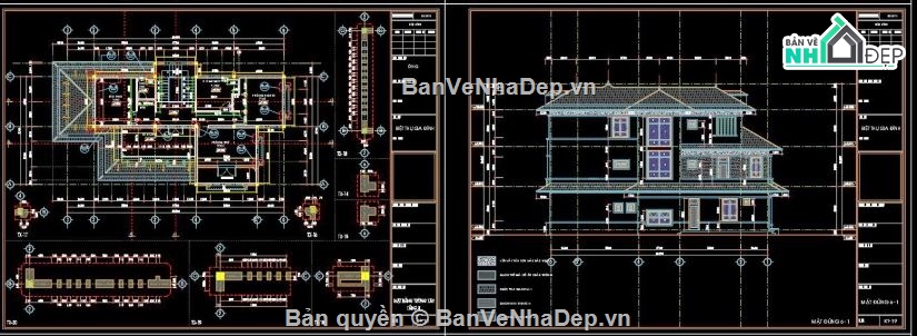 Biệt thự 3 tầng hiện đại,file cad biệt thự 3 tầng,biệt thự 3 tầng