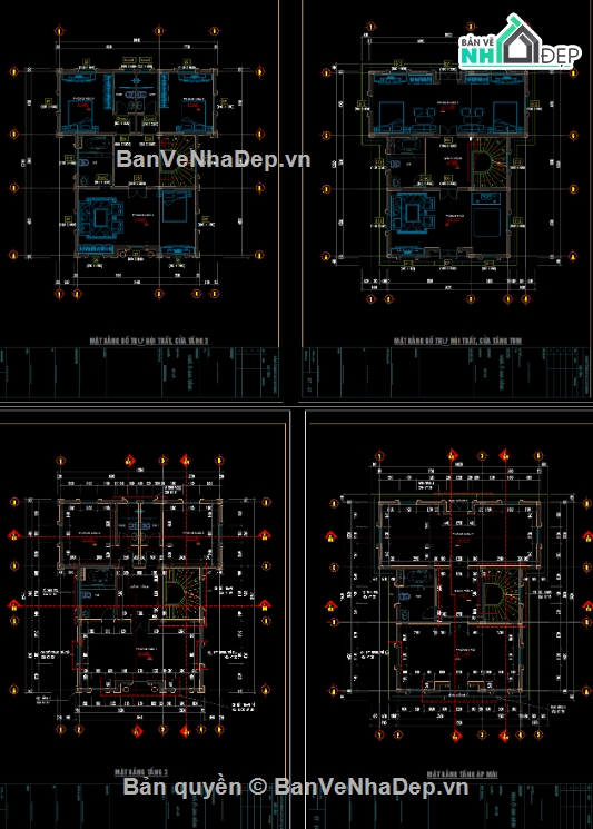 Biệt thự 3 tầng,cad biệt thự 3 tầng,file cad biệt thự 3 tầng,biệt thự 3 tầng file cad