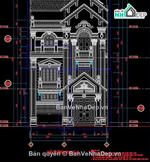 biệt thự 3 tầng,cad biệt thự 3 tầng,file cad biệt thự 3 tầng,biệt thự 3 tầng cad