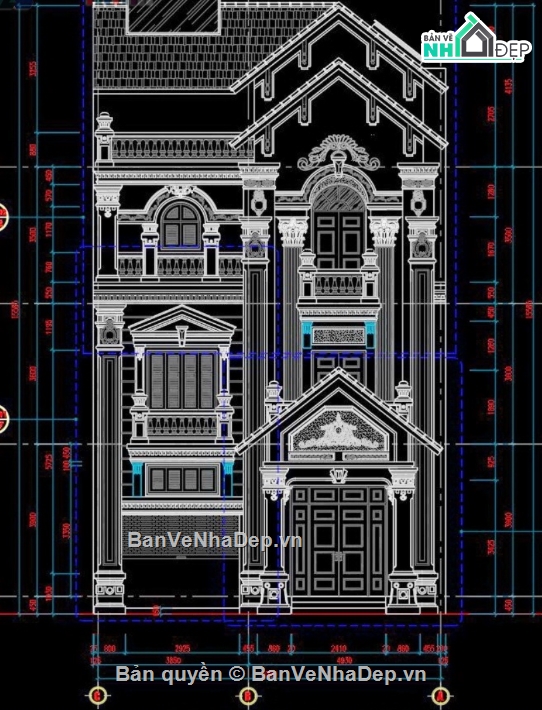 biệt thự 3 tầng,cad biệt thự 3 tầng,file cad biệt thự 3 tầng,biệt thự 3 tầng cad