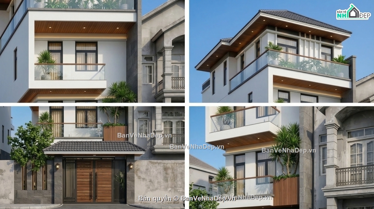 biệt thự 5.5x15m,Nhà phố 4 tầng hiện đại,Biệt thự 4 tầng mái nhật