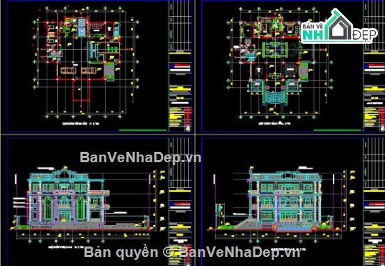 biệt thự 4 tầng,cad biệt thự 4 tầng,file cad biệt thự 4 tầng,biệt thự 4 tầng cad