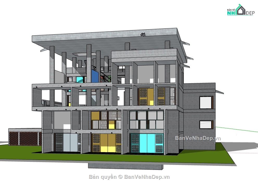 su biệt thự,model su biệt thự,sketchup biệt thự