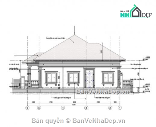 kiến trúc nhà 1 tầng,bản vẽ nhà 1 tầng,mẫu nhà 1 tầng