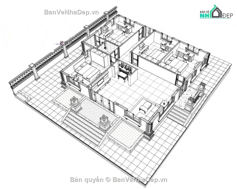 kiến trúc nhà 1 tầng,bản vẽ nhà 1 tầng,mẫu nhà 1 tầng