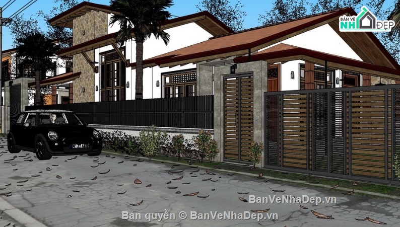 mẫu biệt thự sketchup,sketchup biệt thự,mẫu biệt thự