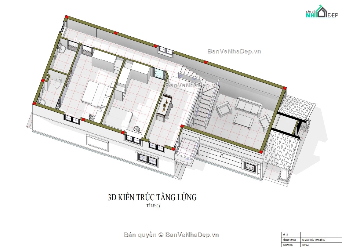 file revit,revit,revit Biệt thự,file revit nhà gác lửng