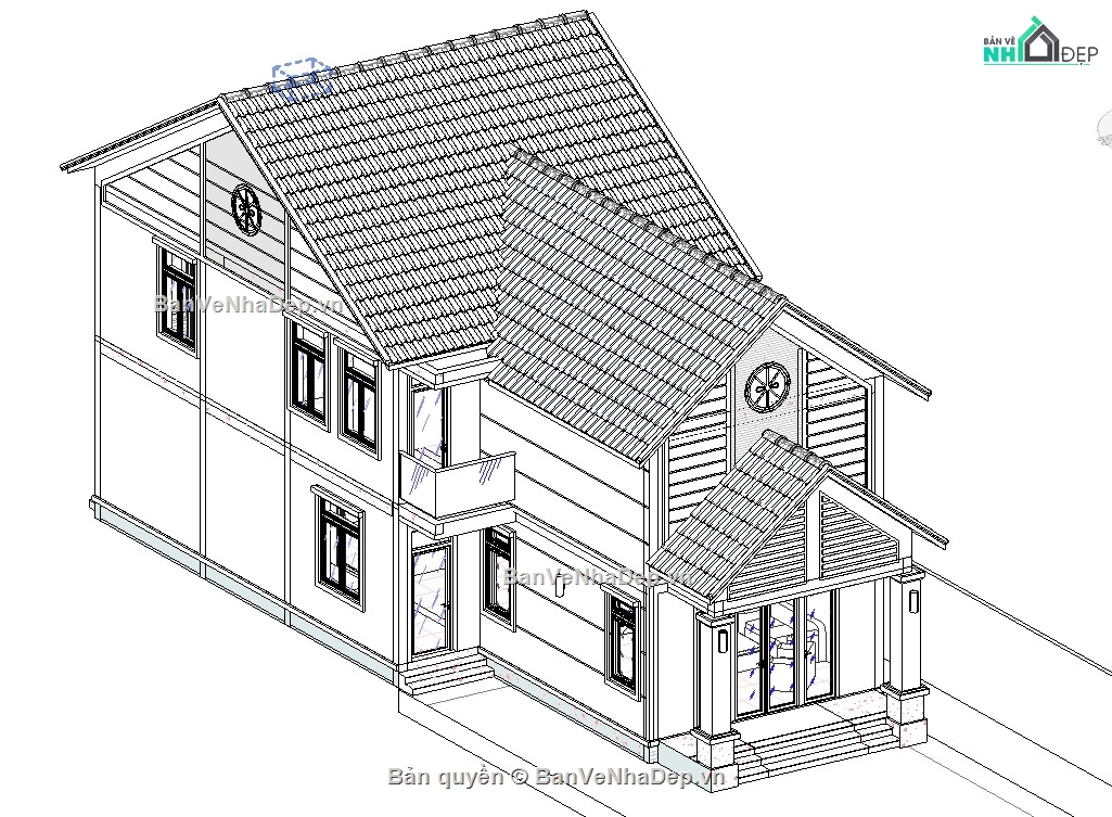 file revit,revit,revit Biệt thự,file revit nhà gác lửng