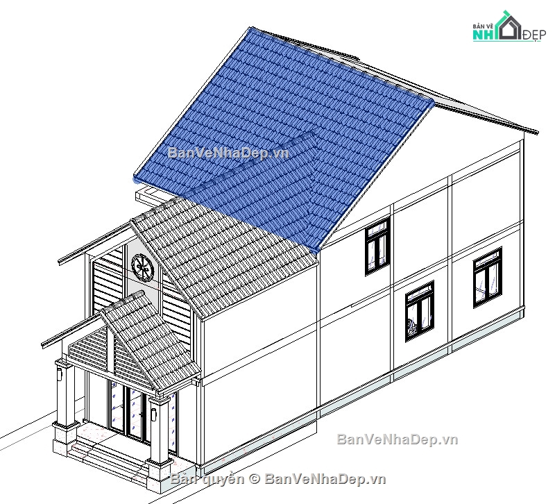 file revit,revit,revit Biệt thự,file revit nhà gác lửng
