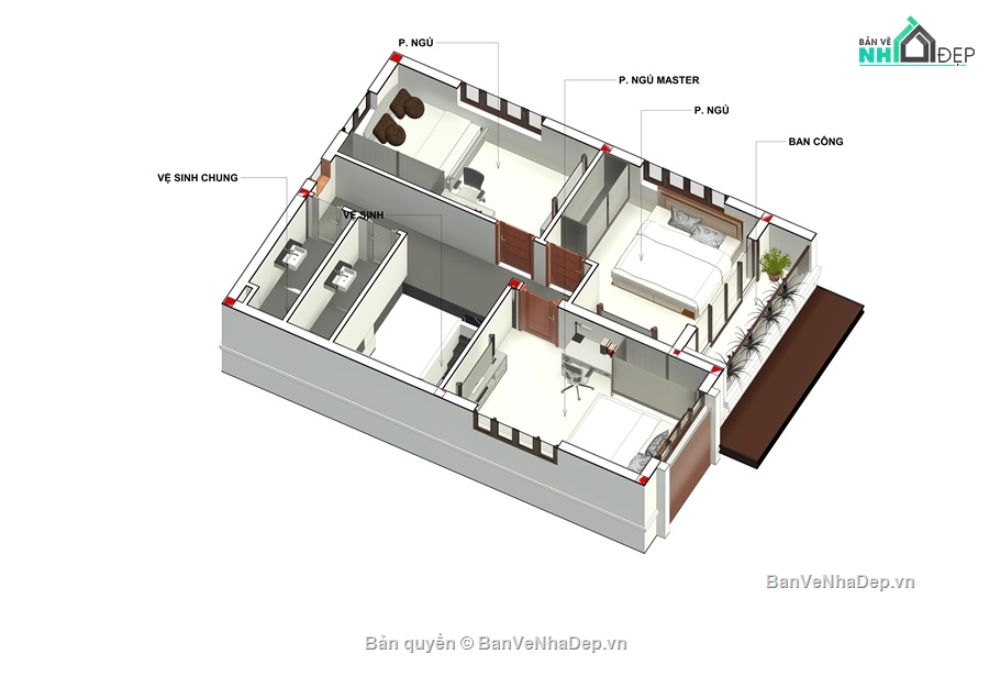 bản vẽ revit,biệt thự 2 tầng,kiến trúc 2 tầng