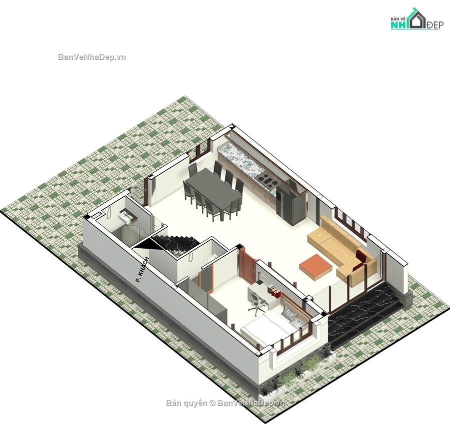 bản vẽ revit,biệt thự 2 tầng,kiến trúc 2 tầng