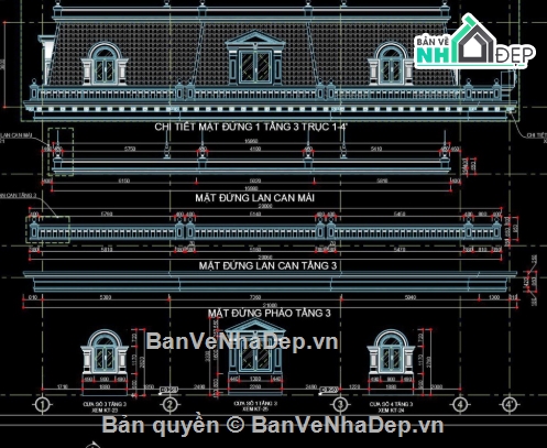 biệt thự 2 tầng,file cad biệt thự 2 tầng,biệt thự 2 tầng tân cổ điển
