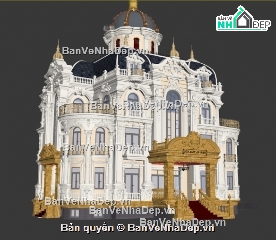 Biệt thự 4 tầng,lâu đài 4 tầng,biệt thự lâu đài 4 tầng