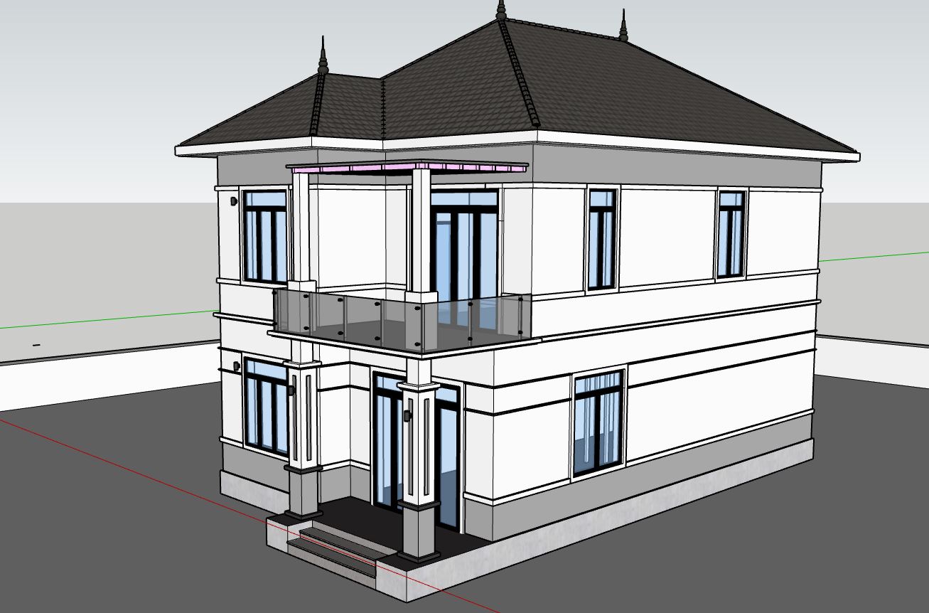 biệt thự mái nhật 2 tầng,thiết kế nhà 8x15m,nhà mái nhật đẹp