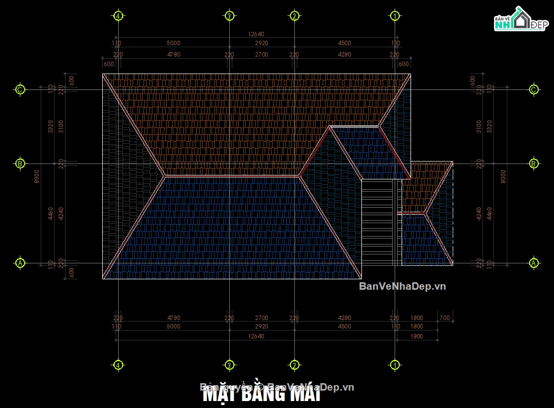 bản vẽ 2 tầng,cad 2 tầng,biệt thự mái nhật 2 tầng,nhà mái nhật 2 tầng kích thước 8x12m,file cad biệt thự 2 tầng đẹp